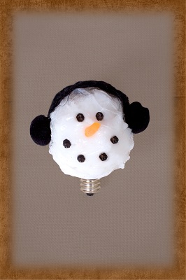 WHITE SNOWMAN BULB with MUFF